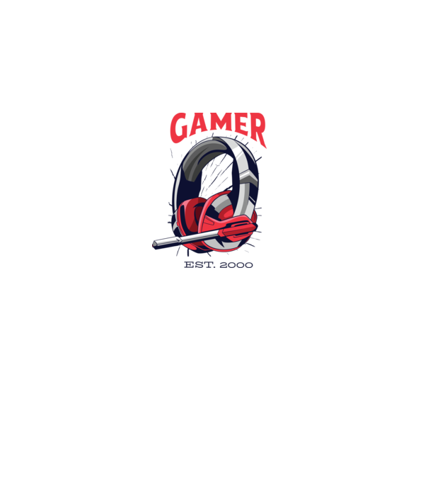 Gamer est. 2000 model alb pe tricou