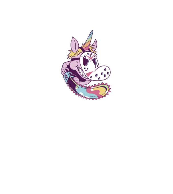 Unicorn Mască Jason Halloween model alb pe tricou