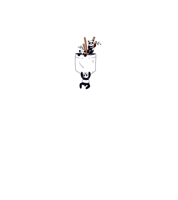Panda de buzunar model alb pe tricou