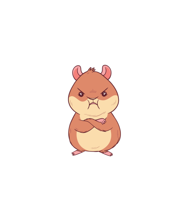 Hamster furios model albastru închis pe tricou