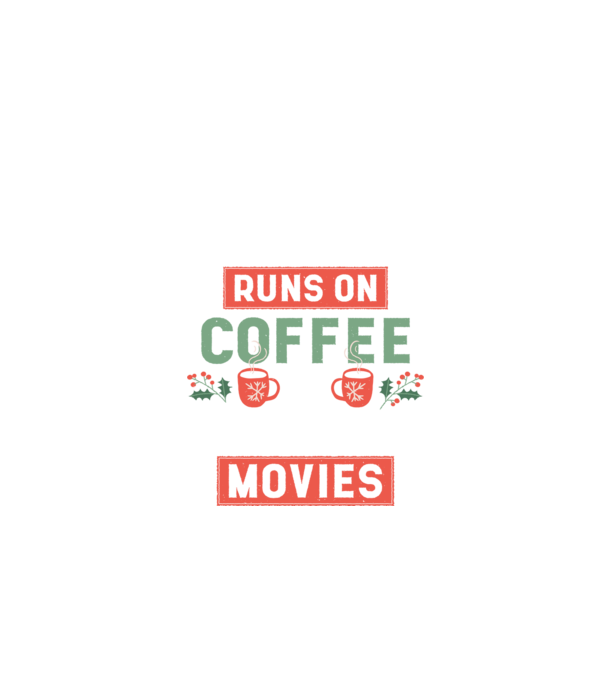 Această mamă funcționează cu cafea și filme de crăciun model negru pe tricou