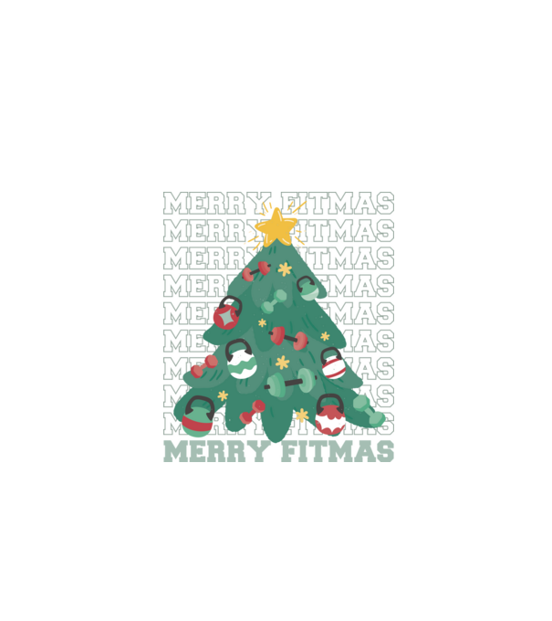 Merry Fitmas Fitmas Pom de Crăciun Fitness model negru pe tricou