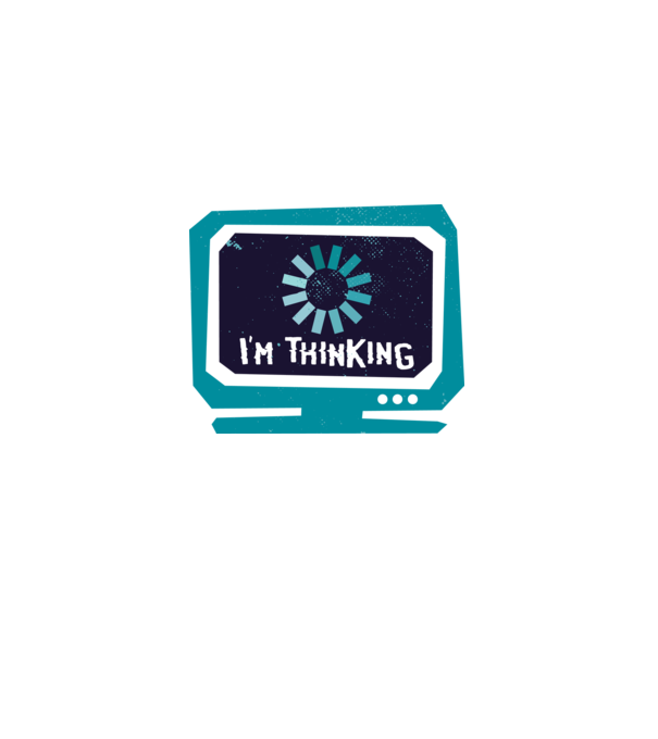 'I''m thinking Mă gândesc' model alb pe tricou