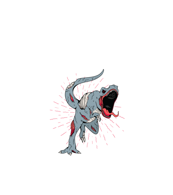 T-rex Zombie model alb pe tricou