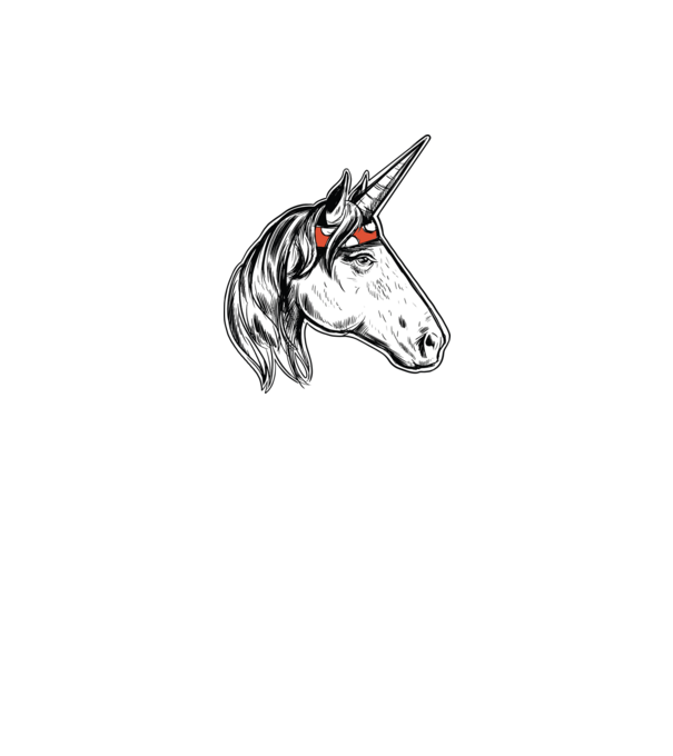 Cal Unicorn model gri pe tricou