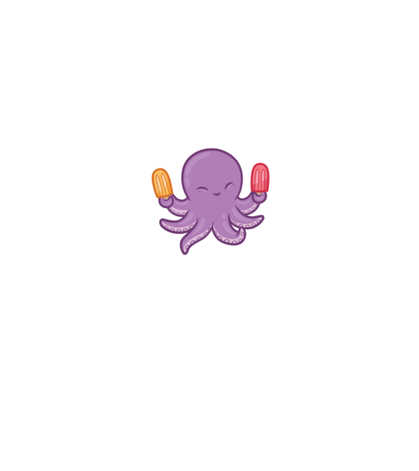 Înghețată Caracatiță Octopus model negru pe tricou