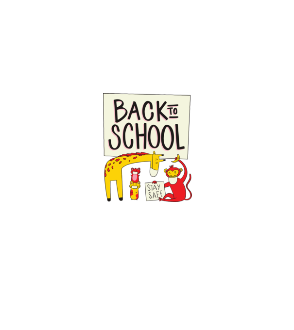 Back To School Animale model gri pe tricou
