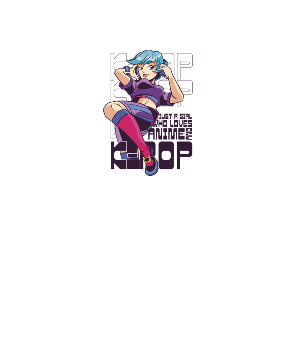 Doar o fată căreia îi place Anime și K-Pop model roz deschis pe tricou