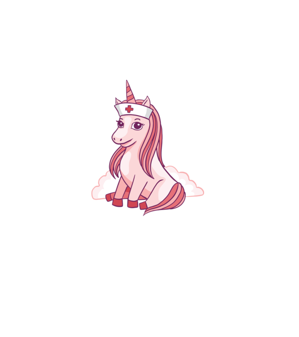 Îngrijitor unicorn model alb pe tricou