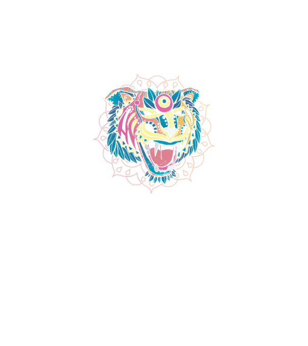 Tigru Mandala model negru pe tricou