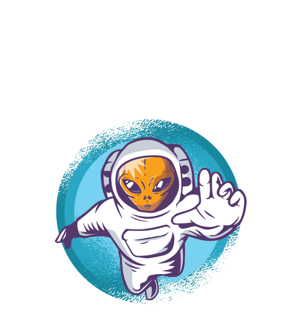 Alien Astronaut model negru pe tricou