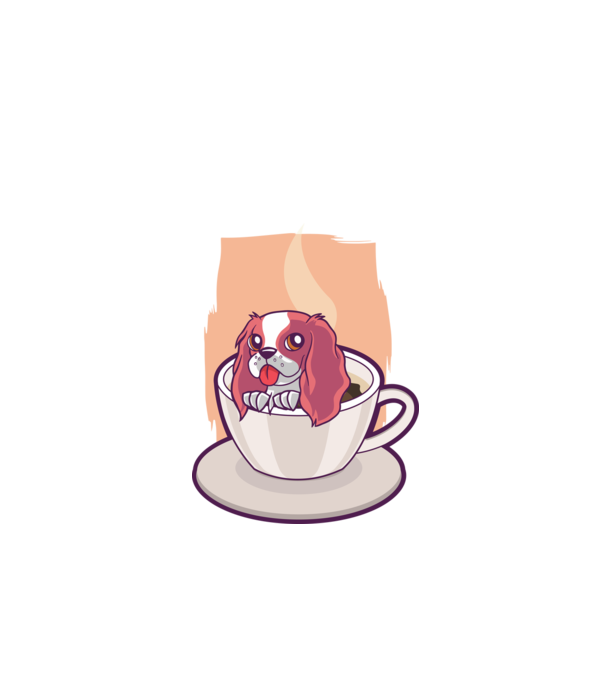 Cafea câine model negru pe tricou