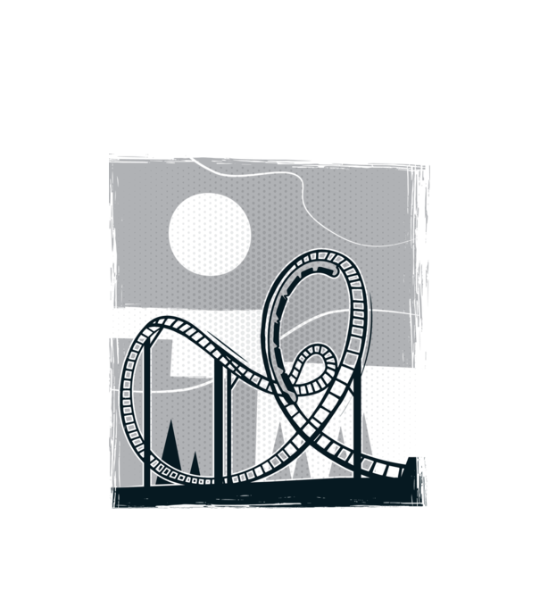 Roller coaster model alb pe tricou