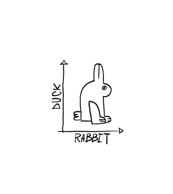 Rață vs Iepure model alb pe tricou