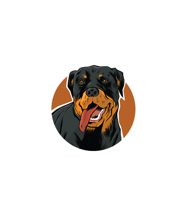 Tricou cu Câine Rottweiler model negru pe tricou