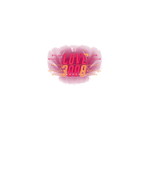 Love 3000 model negru pe tricou