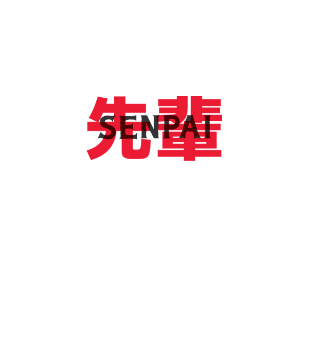Senpai model alb pe tricou