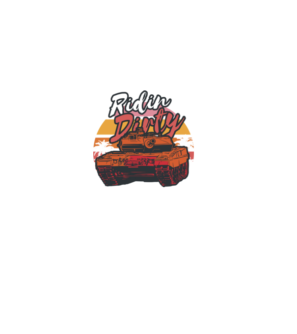 Ridin Dirty tricou cu tanc model negru pe tricou