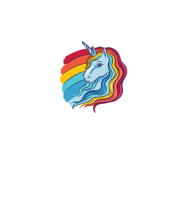 Unicorn cu Curcubeu model gri pe tricou