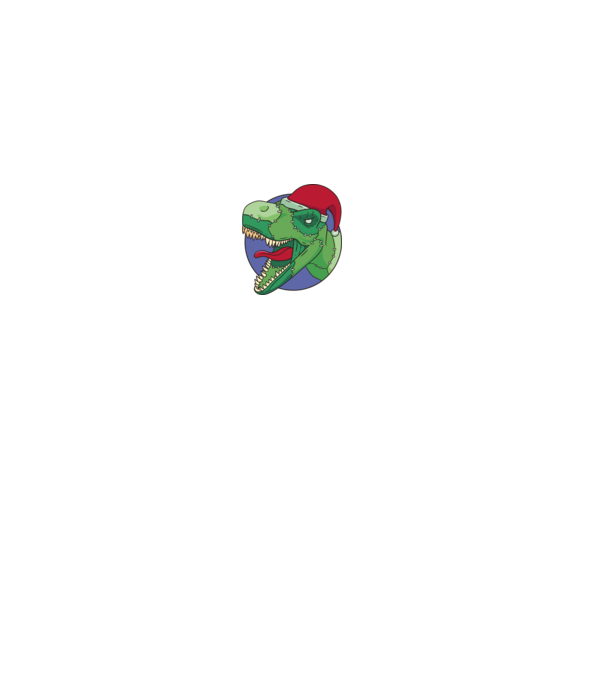 T-rex Santa model roz deschis pe tricou