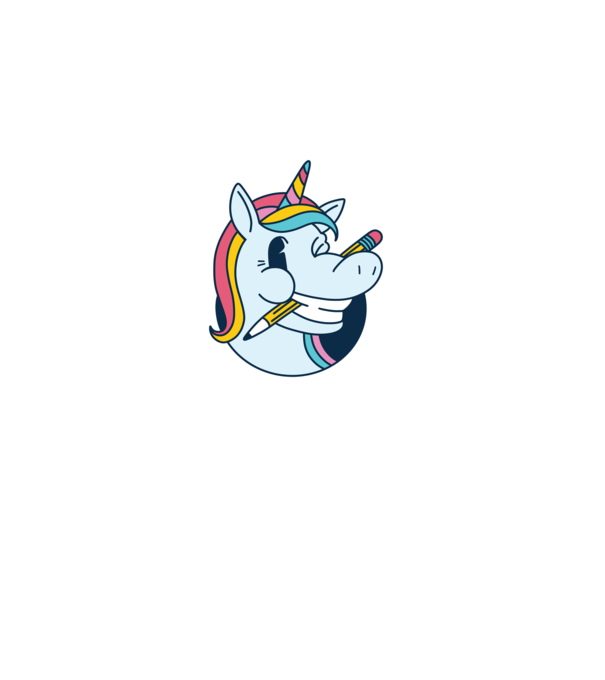 Elev Unicorn drăguț model alb pe tricou
