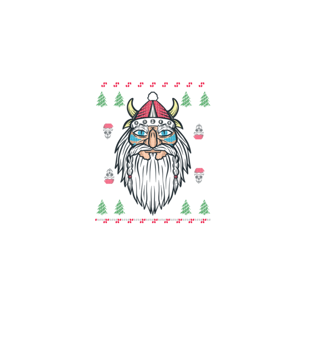 Moș Crăciun viking Pulover urât model negru pe tricou