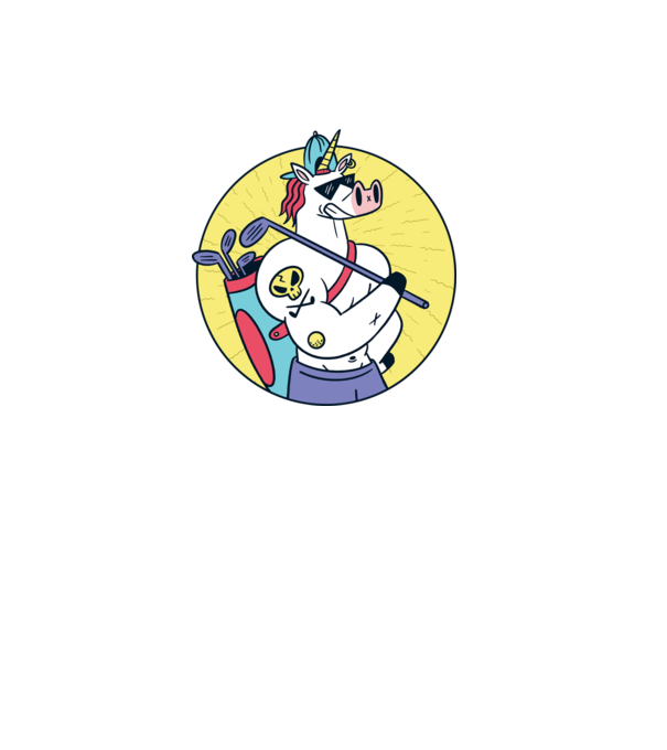 Unicorn Golf model verde pe tricou