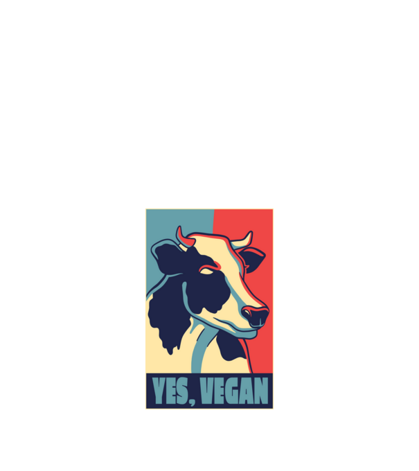 Yes, Vegan model albastru închis pe tricou