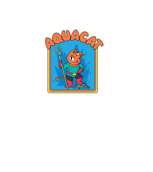 Aquacat model albastru regal pe tricou