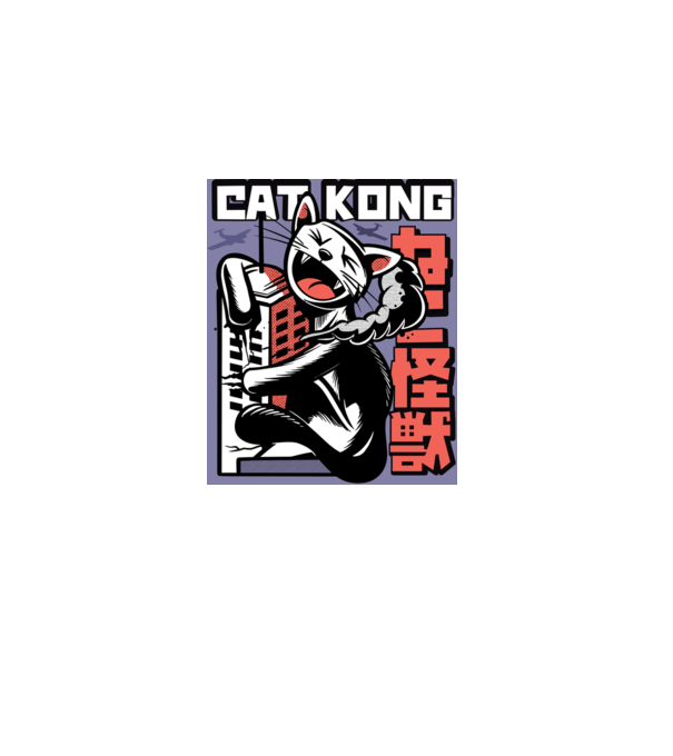 Cat Kong model alb pe tricou