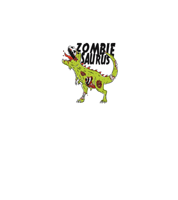 Zombiesaurus - Dinozaur Zombie model alb pe tricou