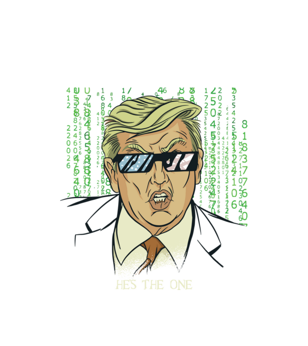 Trump Mátrix model alb pe tricou