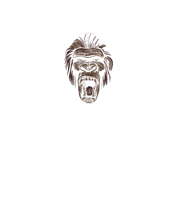 Gorilla Face model negru pe tricou