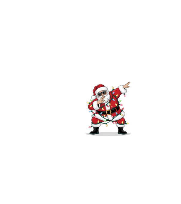 Santa Dab model alb pe tricou