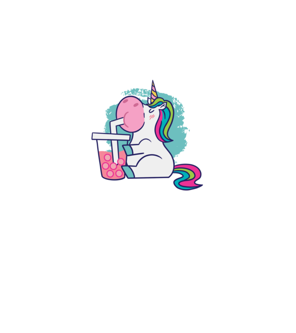 Unicorn Bubble Tea model alb pe tricou