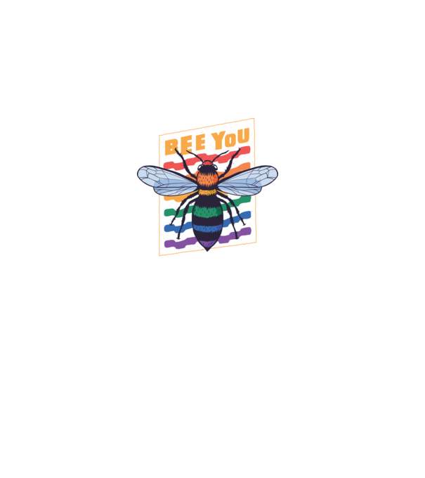 Bee You Pride model negru pe tricou