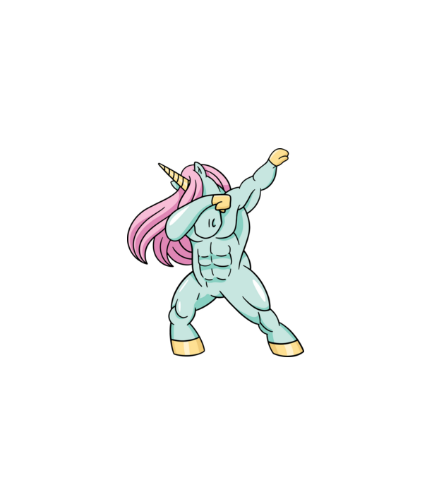 Unicorn Body Building DAB model turcoaz pe tricou