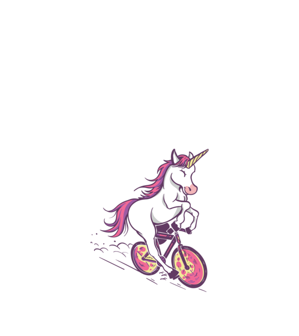 unicorn cu bicicletă model nisipiu pe tricou
