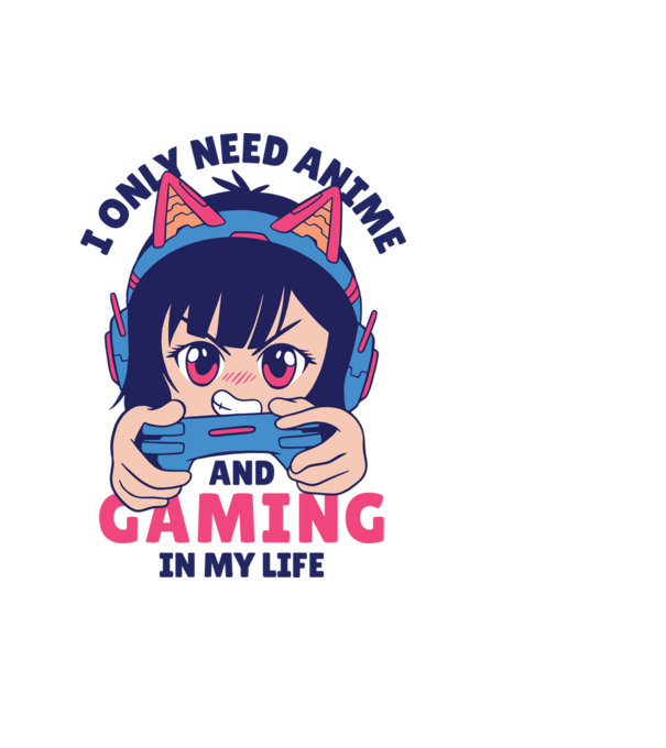 Am nevoie doar de Anime și Jocuri model albastru deschis pe tricou