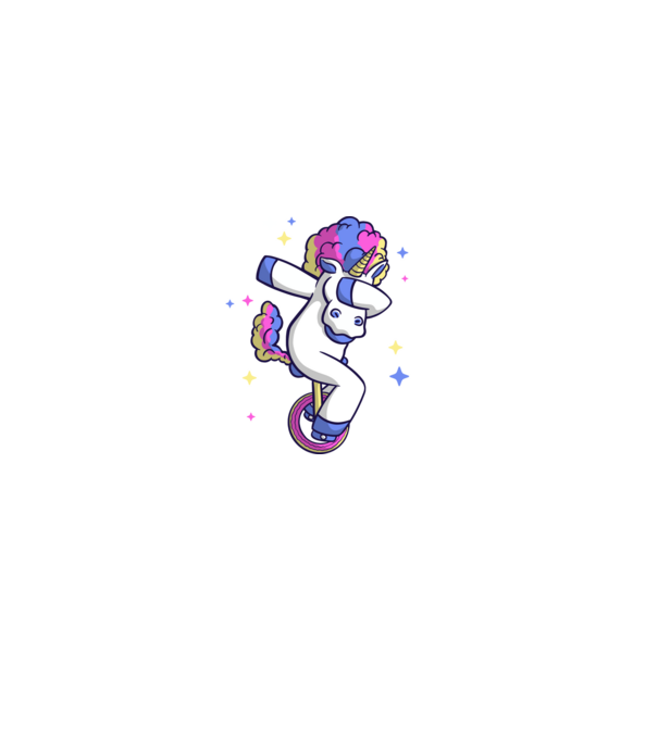 Unicorn pe monociclu model negru pe tricou