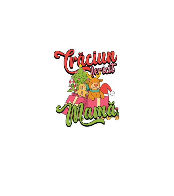 CRĂCIUN FERICIT MAMĂ model negru pe tricou