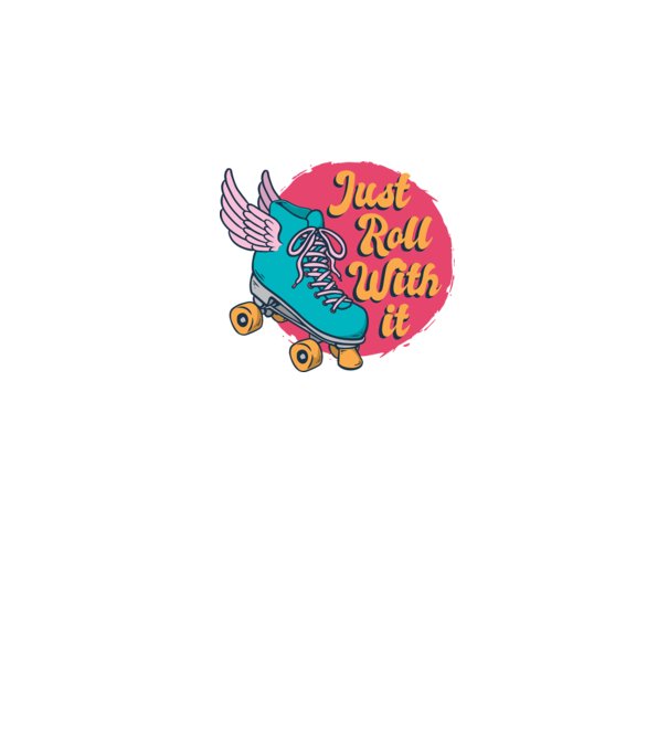 Just Roll with it - patine cu rotile model albastru închis pe tricou