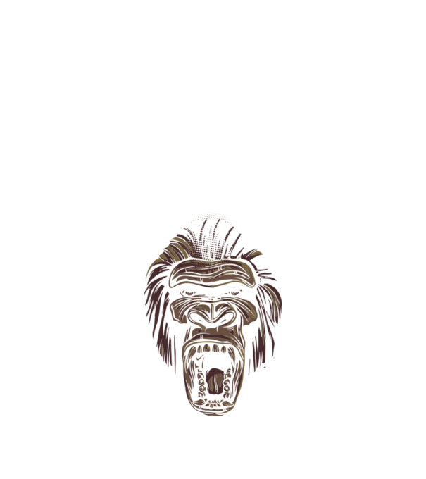 Gorilla Face model negru pe tricou