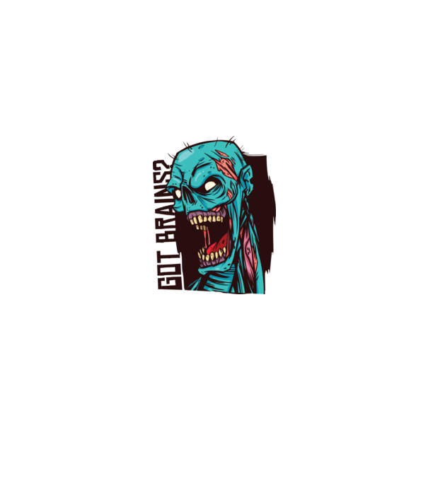 Got Brains? Cap Zombie model alb pe tricou