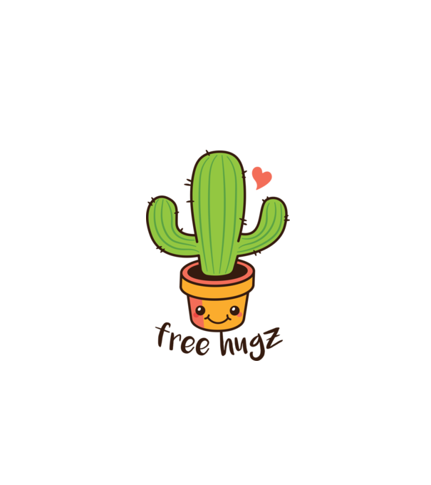 Free Hugz tricou amuzant Cactus model alb pe tricou