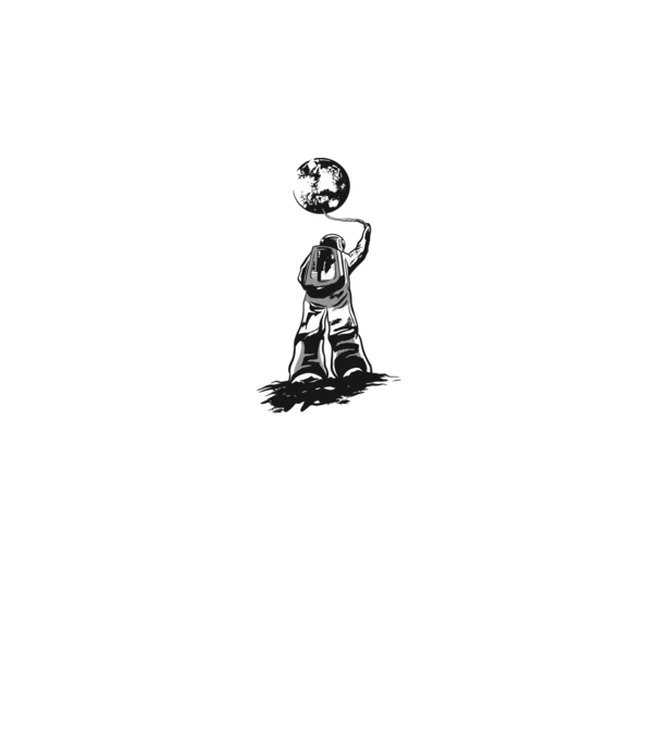 Astronaut Lună model negru pe tricou