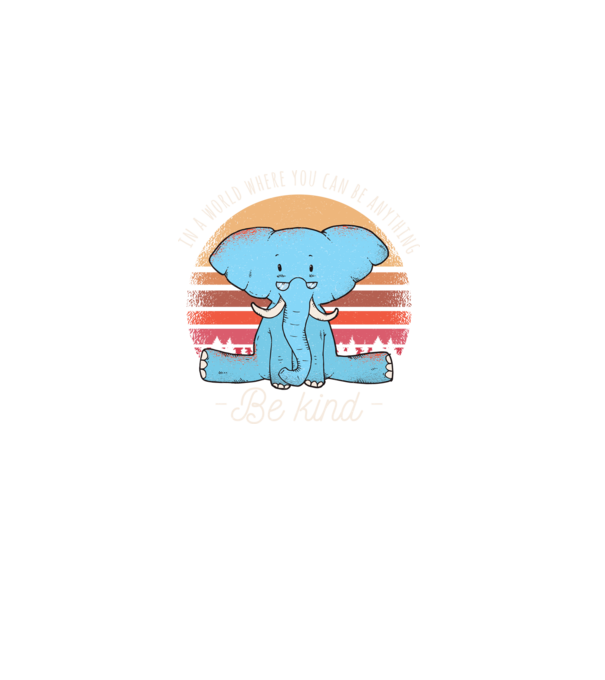 In a world where you can be anything be kind tricou elefant model negru pe tricou