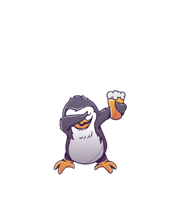 Pinguin cu Bere DAB model nisipiu pe tricou