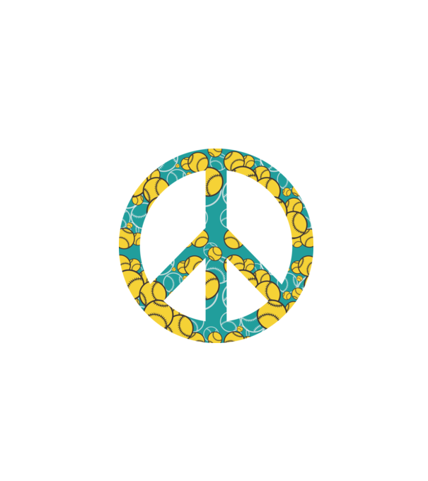 Simbol Baseball Peace model negru pe tricou