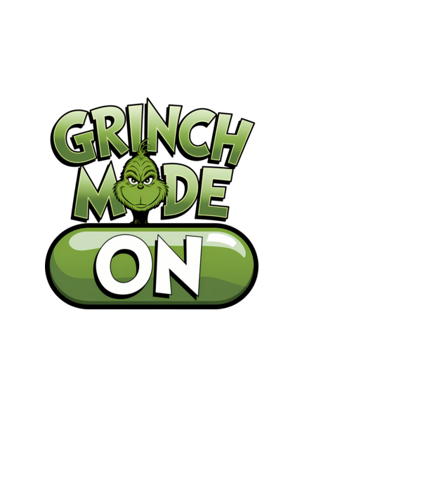 Grinch mode ON model alb pe tricou